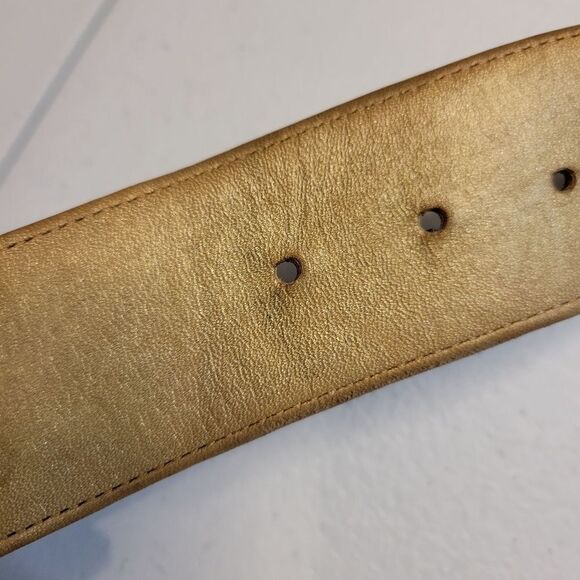 Sharon Burch Vintage Wide Gold Belt and Oversized Buckle Vintage 80s - Picture 8 of 10